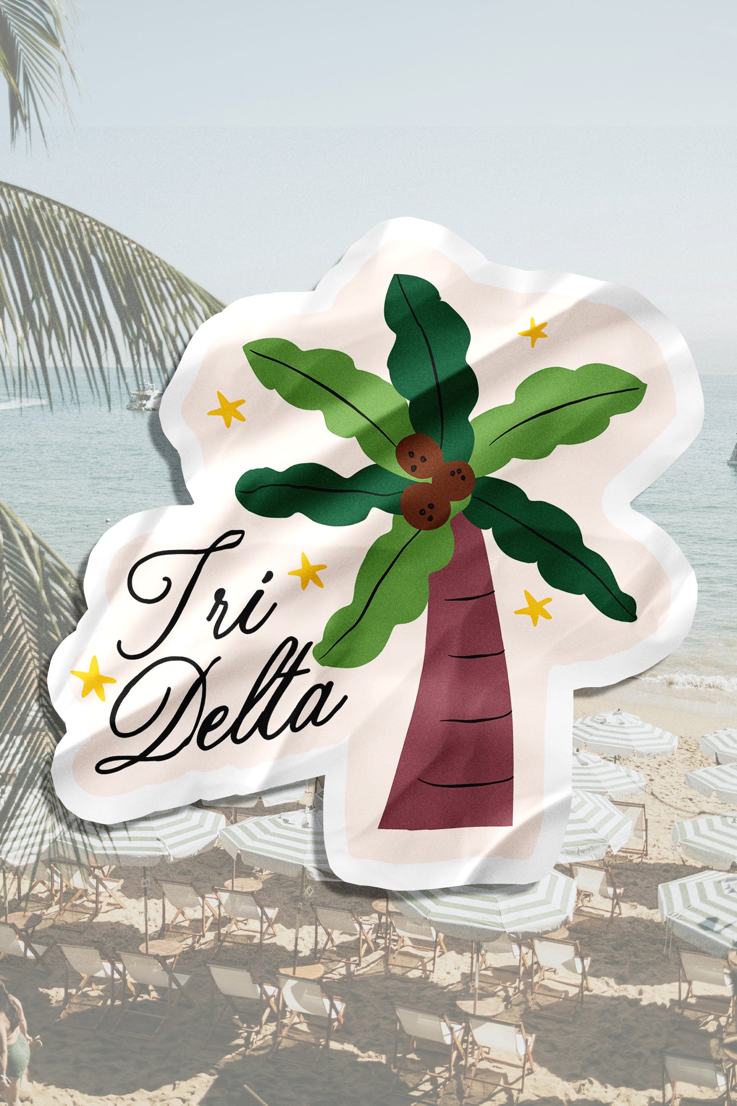 Waterproof Palm Tree Sticker - Tri Delta