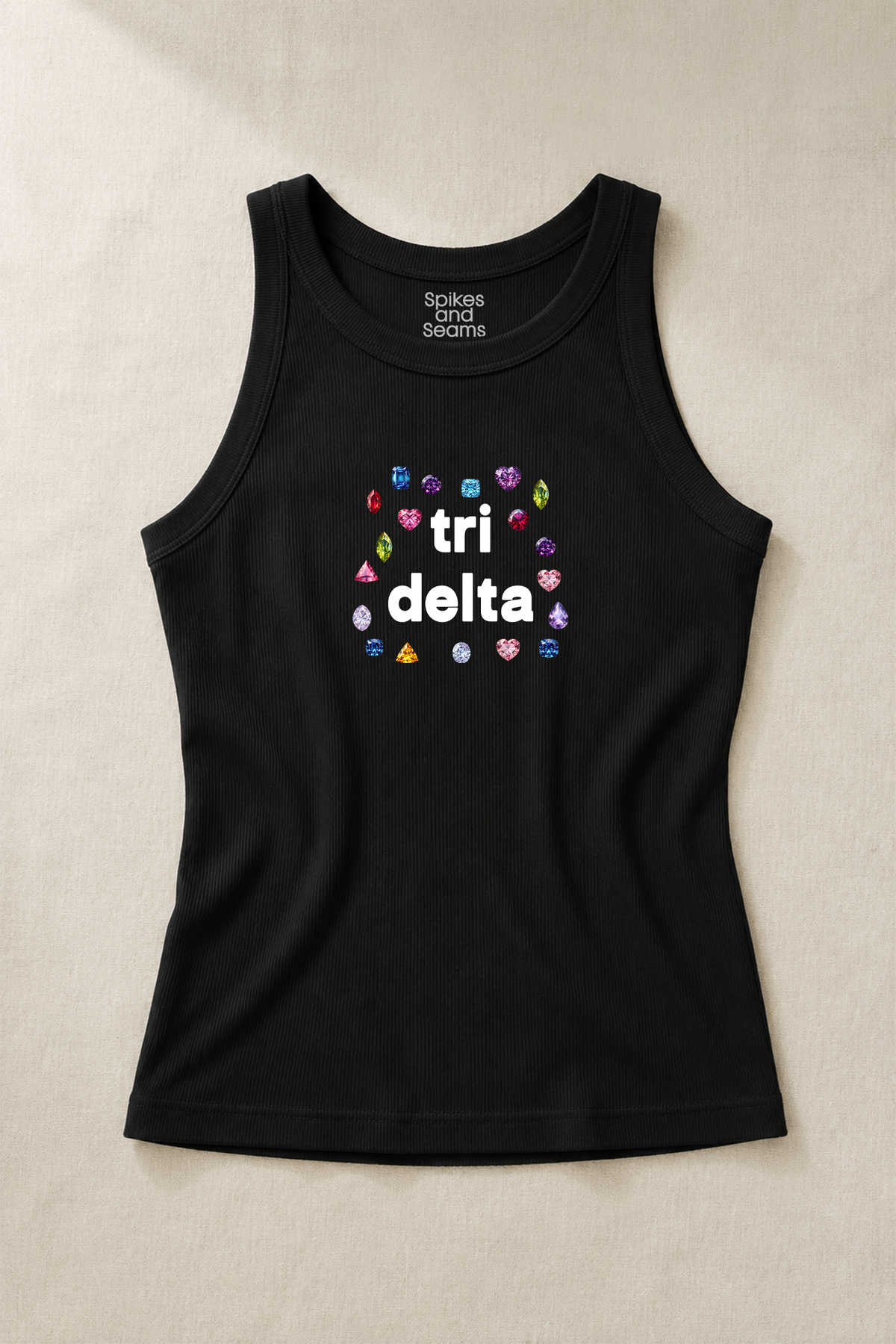 Gems Charcoal Sorority Tank - Tri Delta