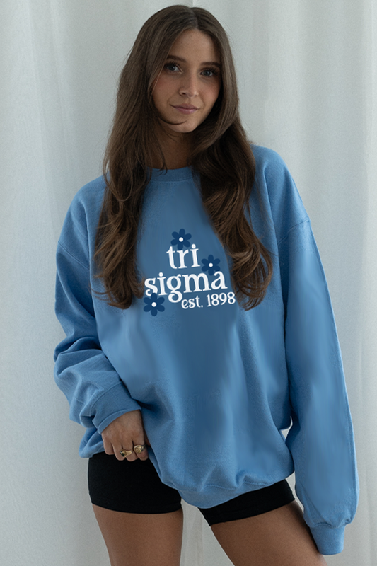 Blue Daisy Crewneck - Tri Sigma