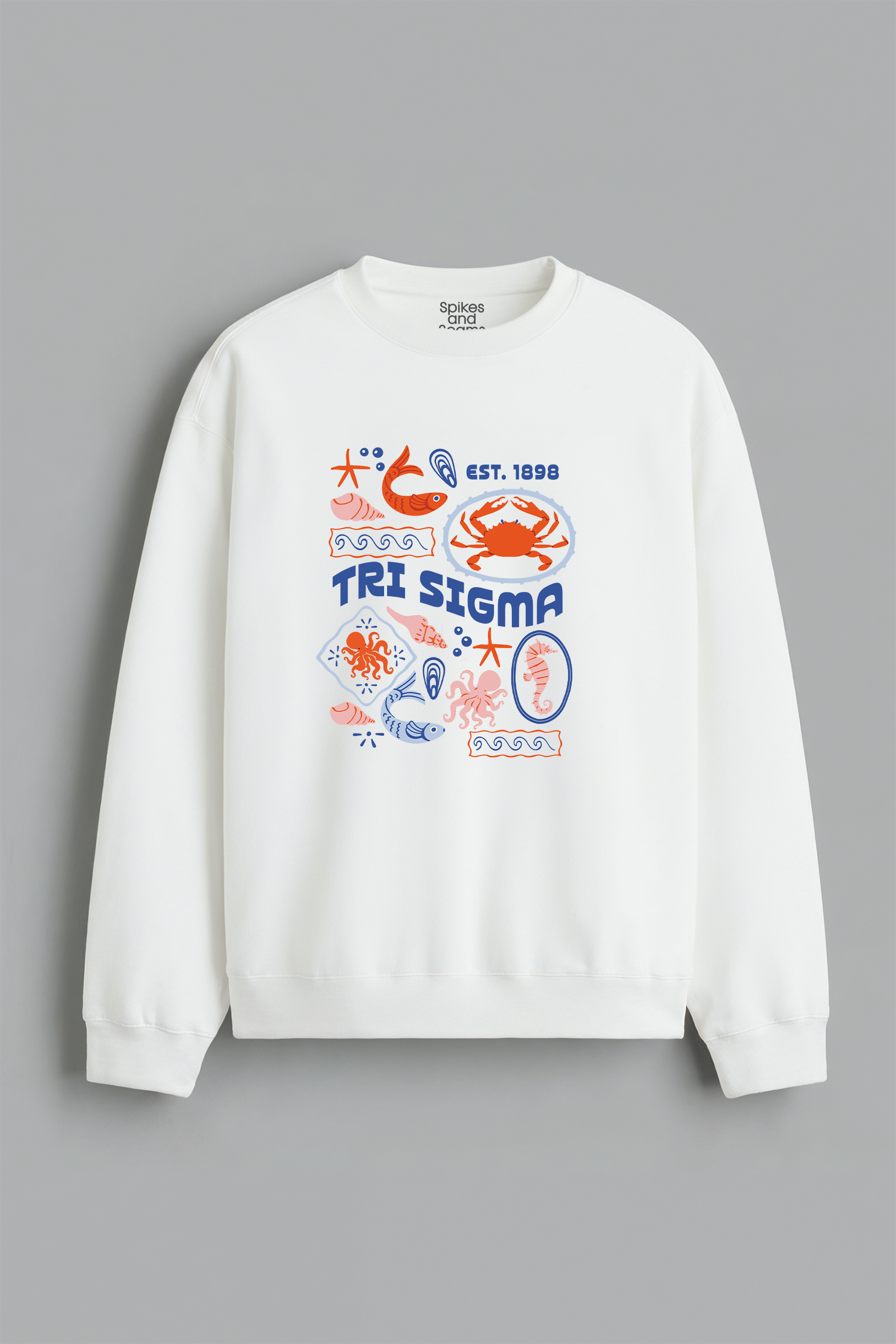 Sorority Ocean Crewneck - Tri Sigma - Spikes and Seams Greek