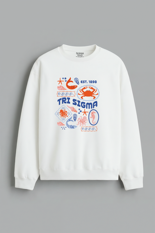 Sorority Ocean Crewneck - Tri Sigma - Spikes and Seams Greek