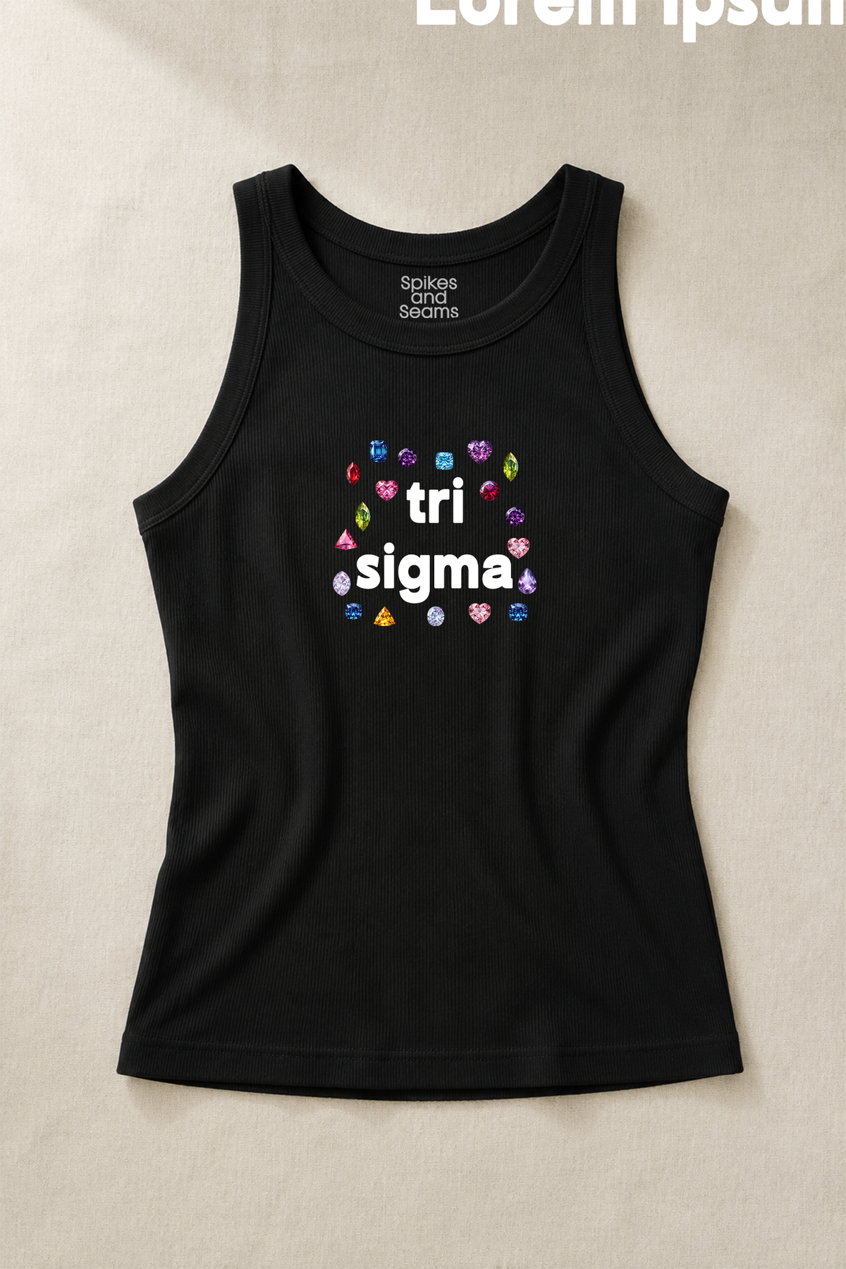 Gems Charcoal Sorority Tank