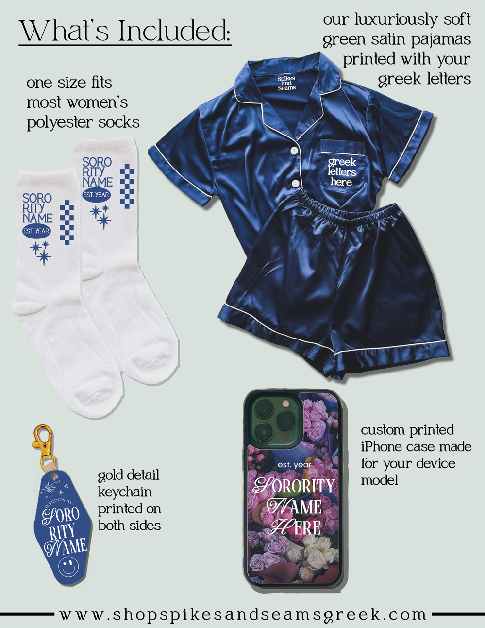Navy Pajamas Gift Box - Sigma Kappa