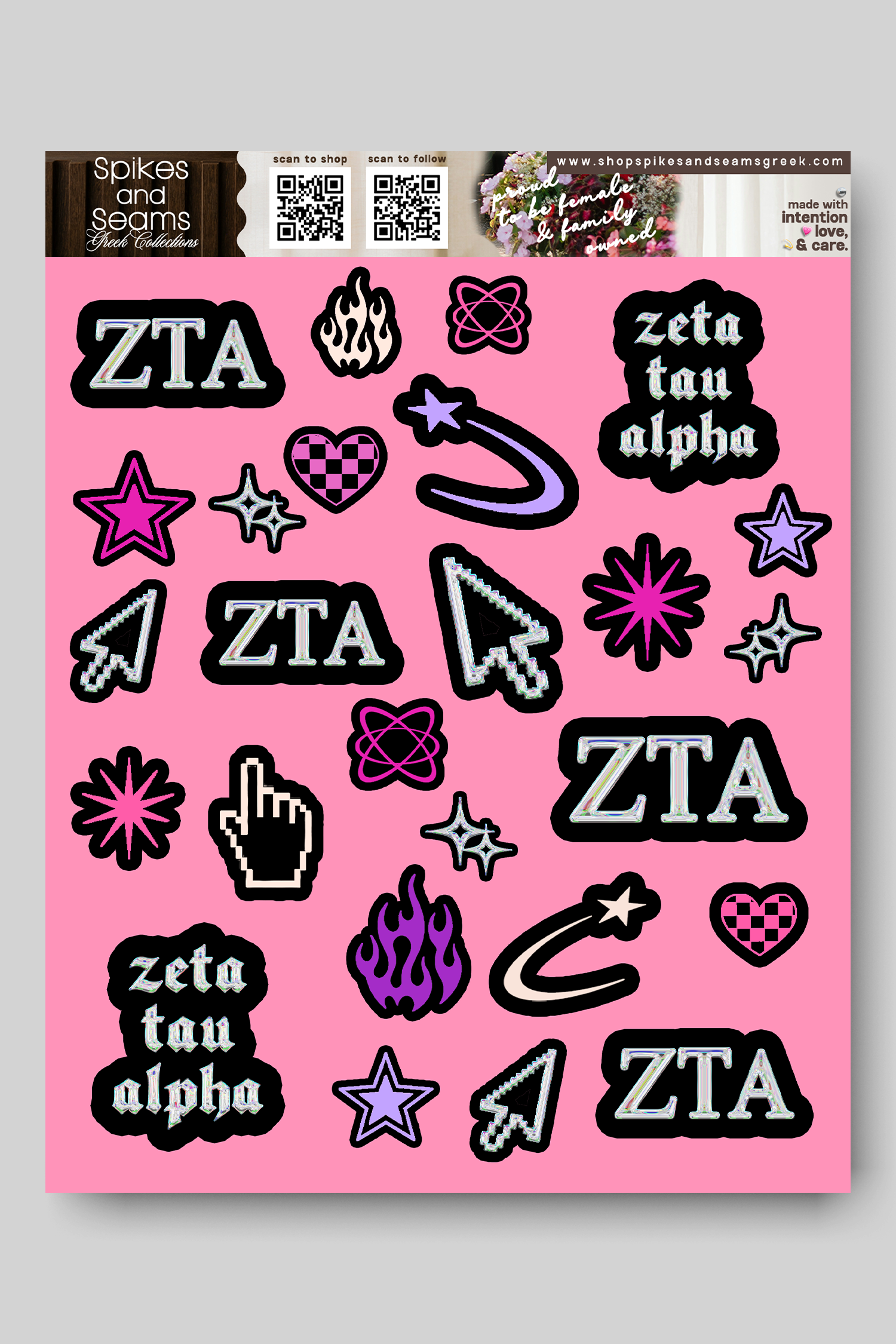 Sorority Sticker Sheet #24 - Zeta Tau Alpha