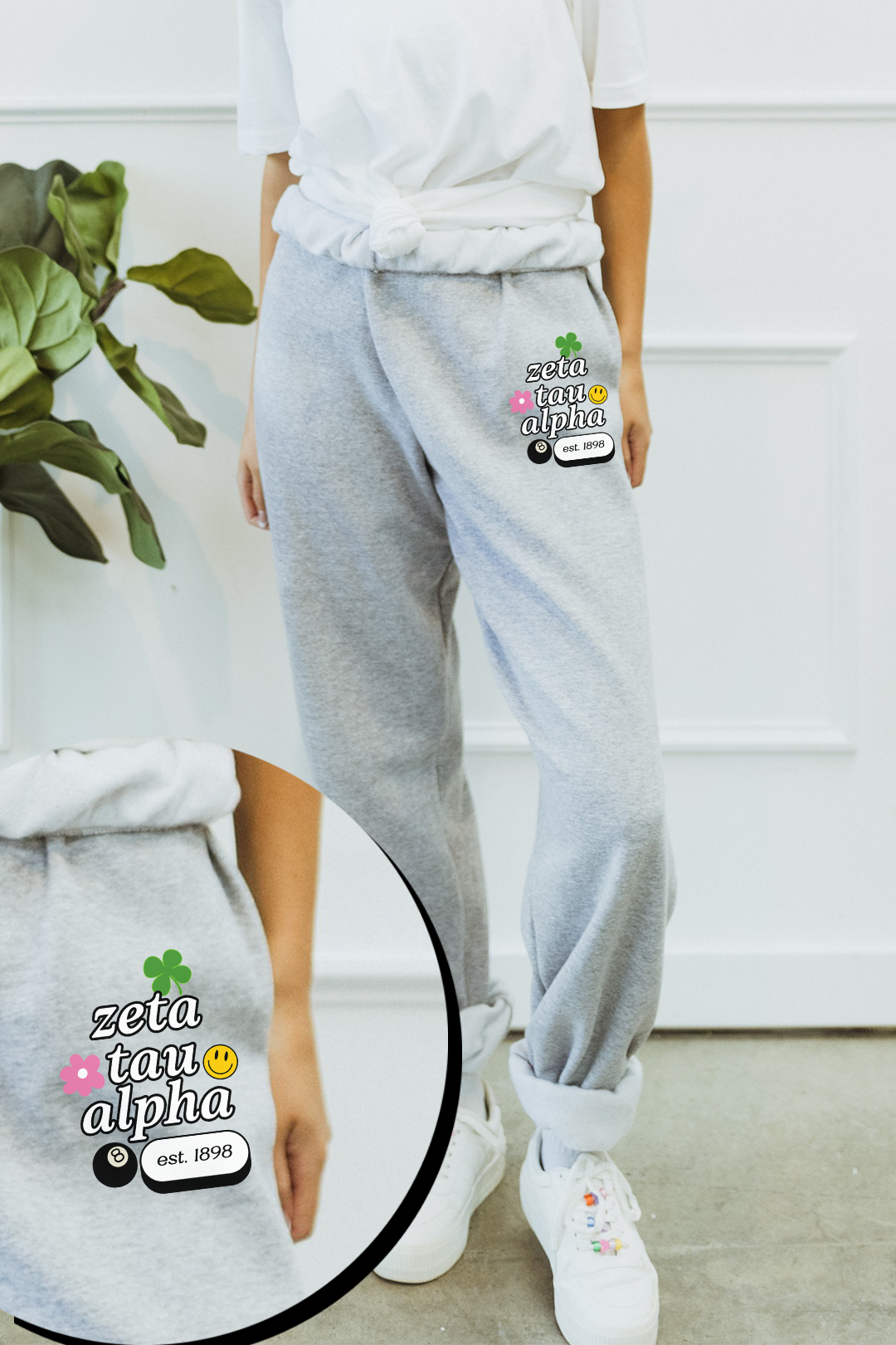 Grey Patches sweatpants - Zeta Tau Alpha