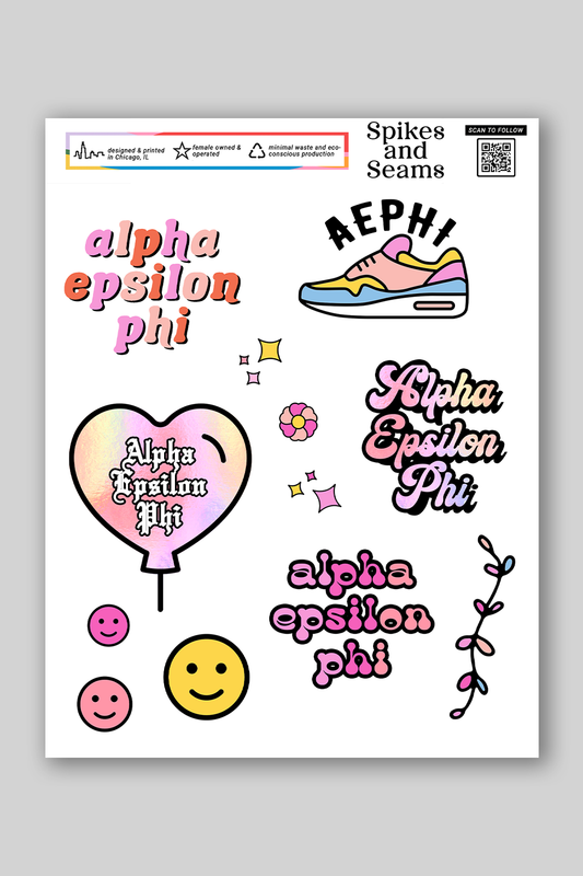 Sticker Sheet #7 - Alpha Epsilon Phi - Spikes and Seams Greek