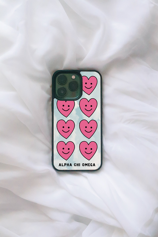 Cloud Hearts iPhone case - choose your text!