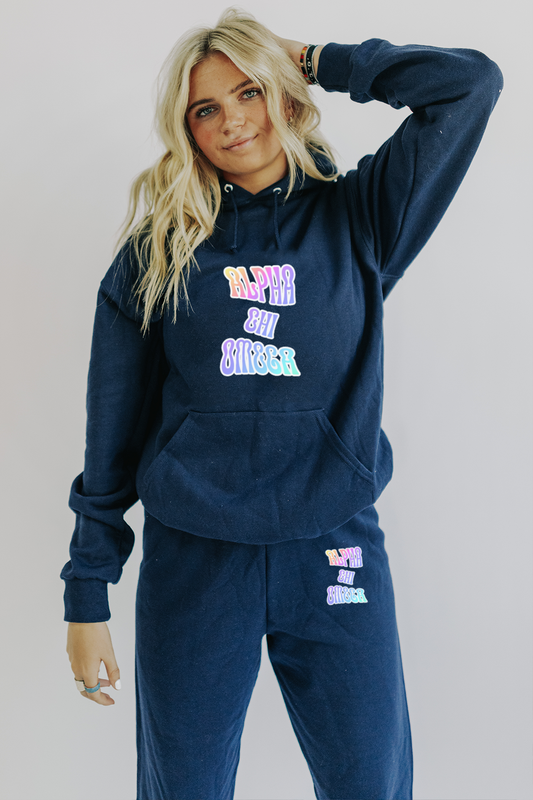 Navy Sweatsuit - Alpha Chi Omega