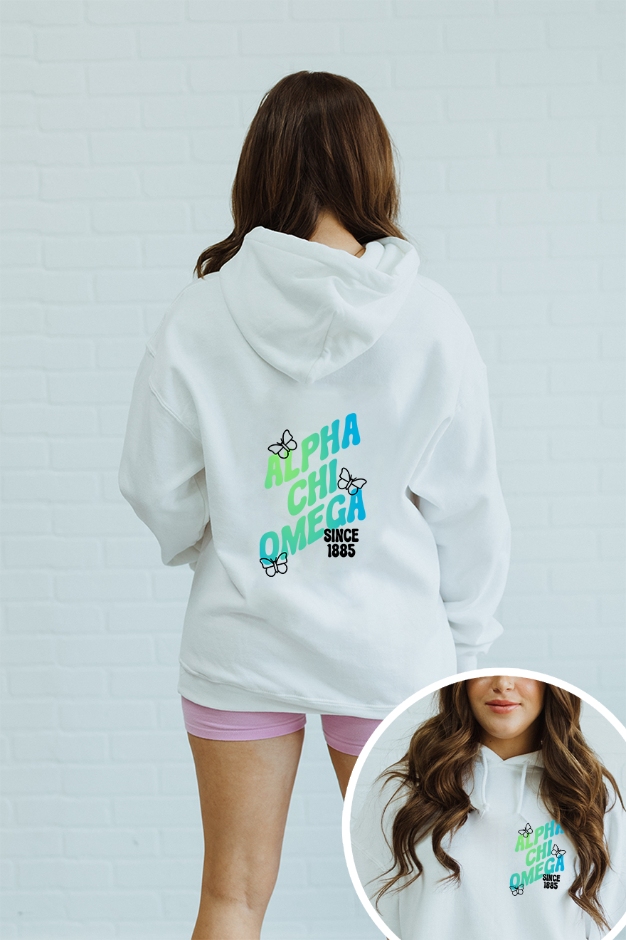 Green Gradient hoodie - Alpha Chi Omega