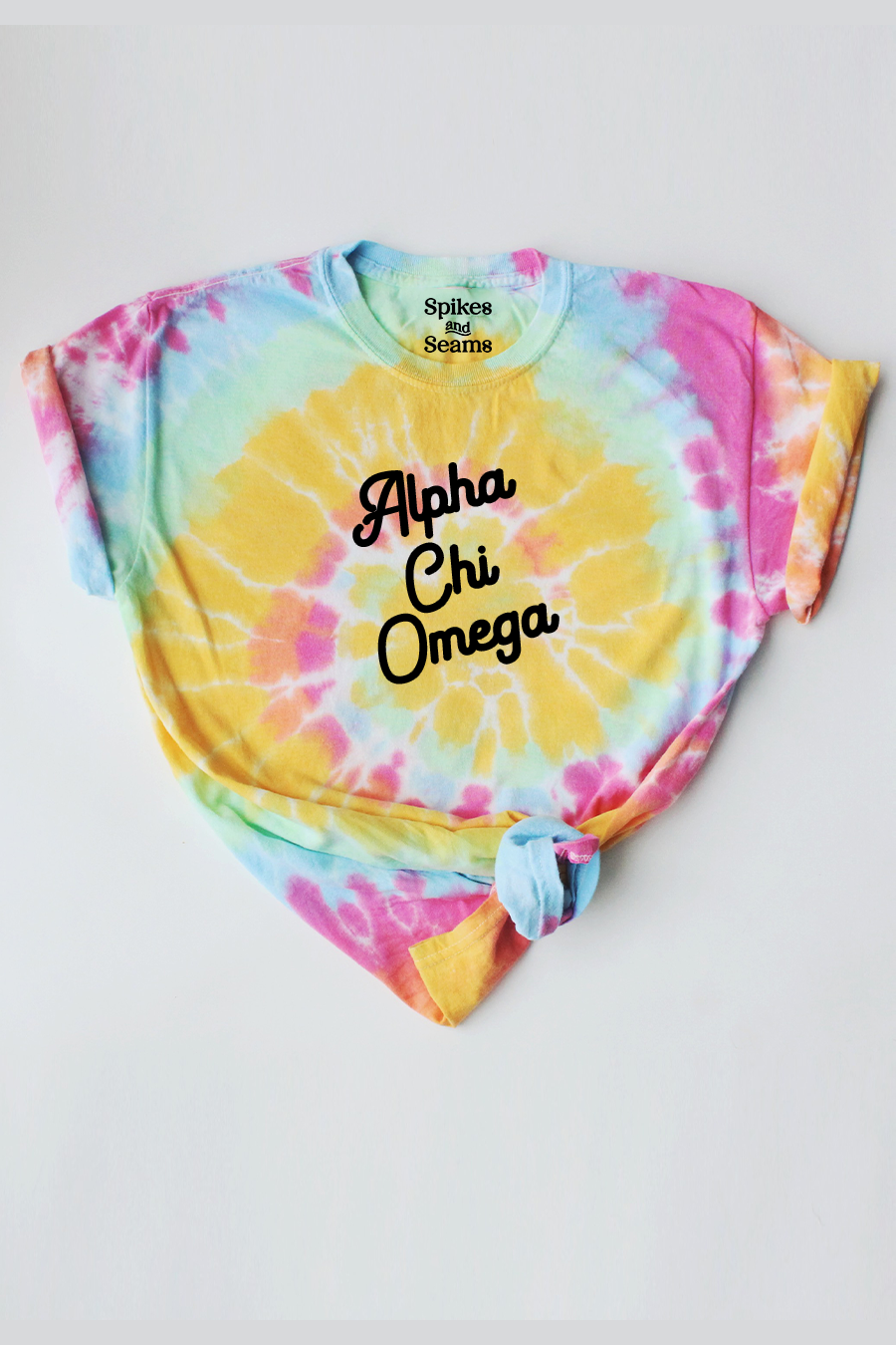Tie Dye script tee - Alpha Chi Omega
