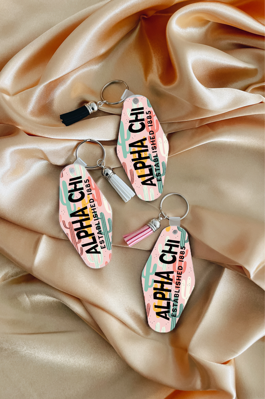 Sorority Keychain #3 - Cactus print - Spikes and Seams Greek