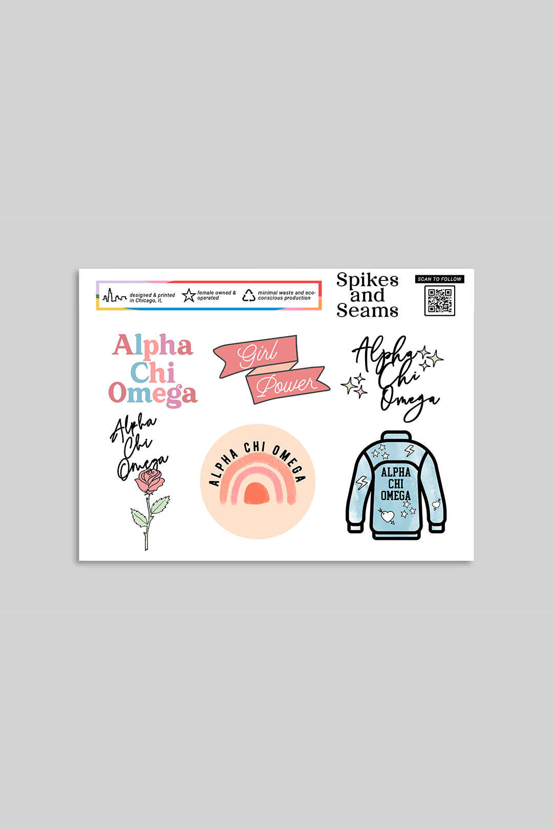 Sticker Sheet #1 - Alpha Chi Omega
