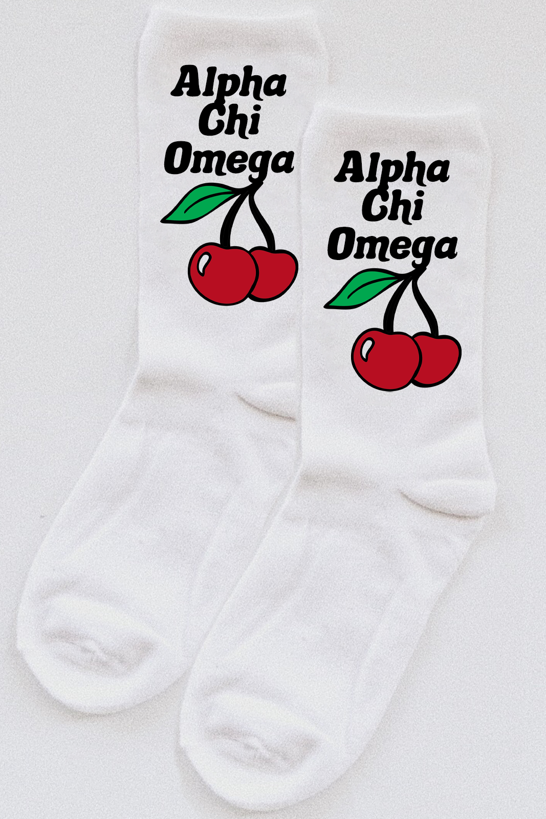 Alpha Chi Omega Cherry socks - Spikes and Seams Greek