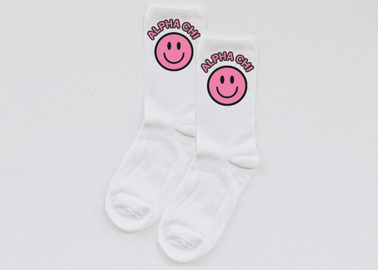 Pink Smiley socks