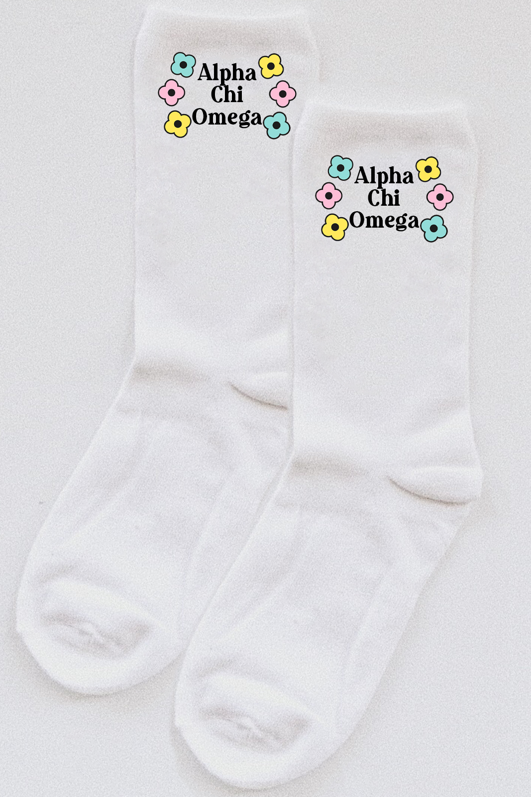 Flower socks - Alpha Chi Omega