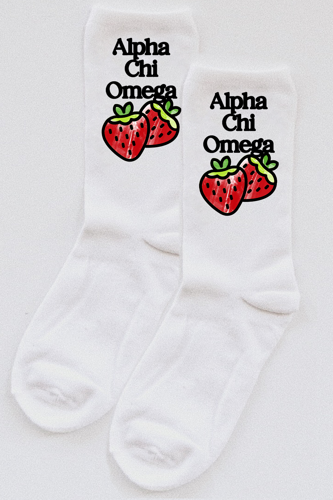 Alpha Chi Omega Strawberry socks - Spikes and Seams Greek