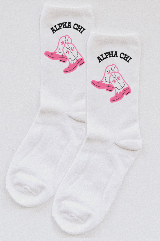 Cowboy boots socks - Alpha Chi Omega