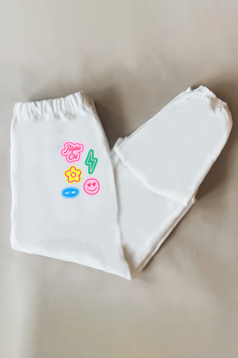 White Patches sweatpants - Alpha Chi