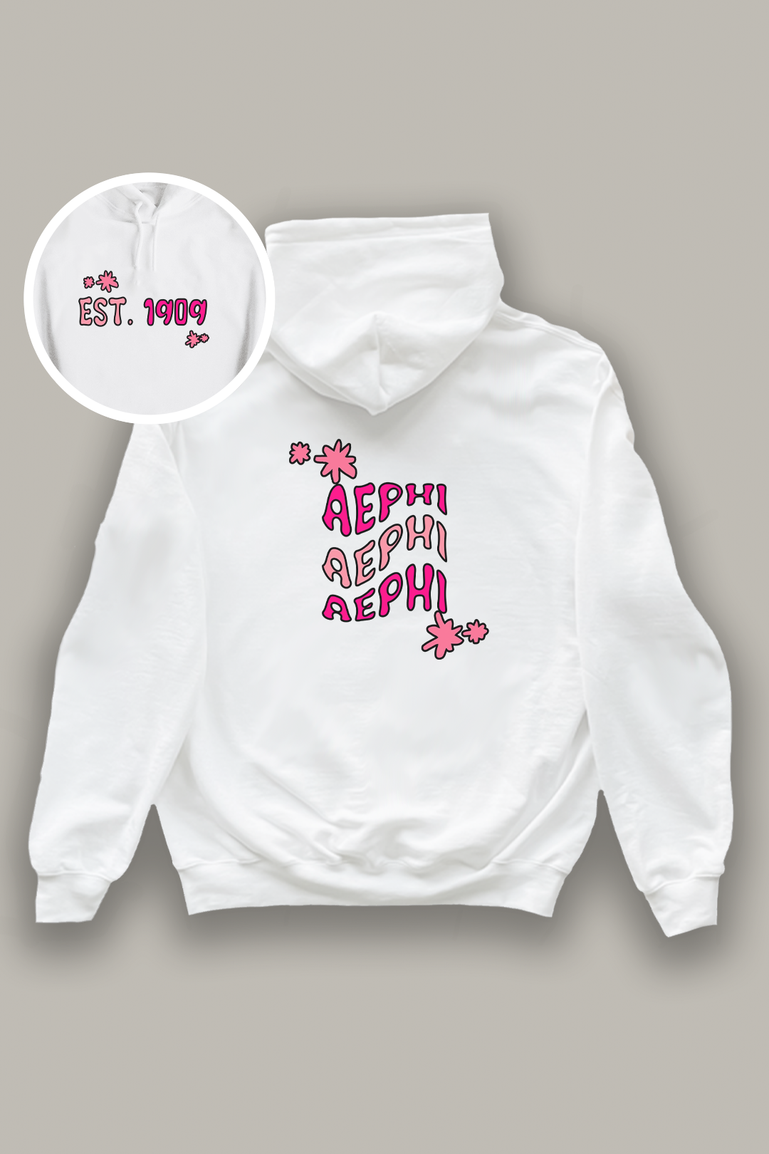 Pink and white hoodie - AEPhi