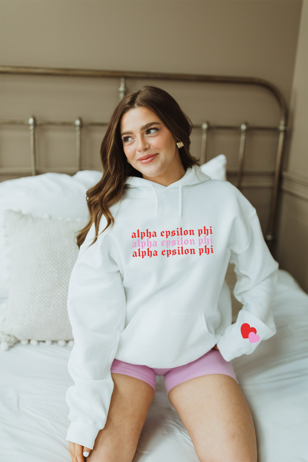 Heart Sleeve hoodie - Alpha Epsilon Phi