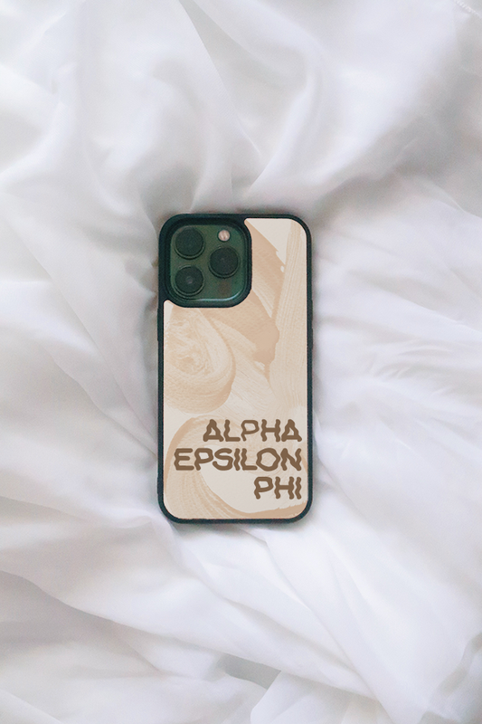 Brown Squiggle Font iPhone case - Alpha Epsilon Phi