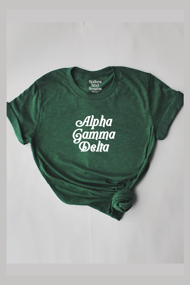 Green Script tee - Alpha Gamma Delta