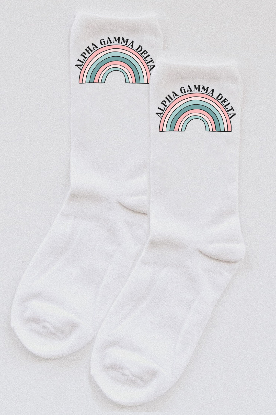 Rainbow socks - Alpha Gamma Delta - Spikes and Seams Greek