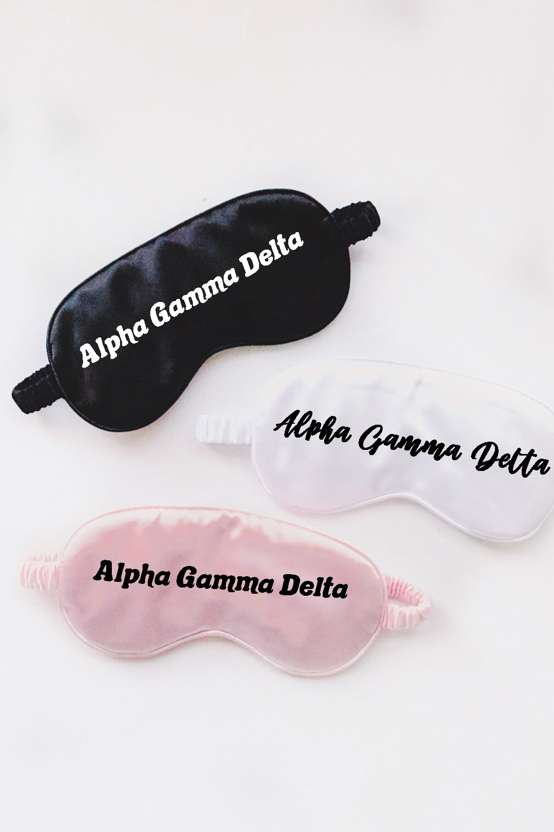Custom sleep mask - Alpha Gamma Delta - Spikes and Seams Greek