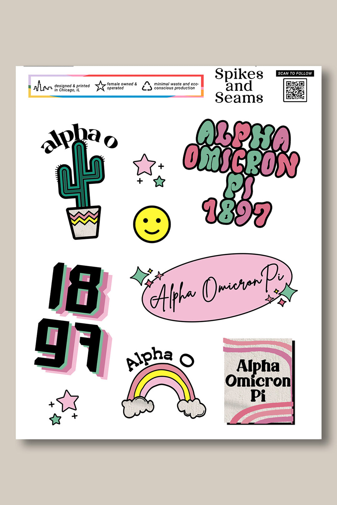 Sticker Sheet #6 - Alpha Omicron Pi