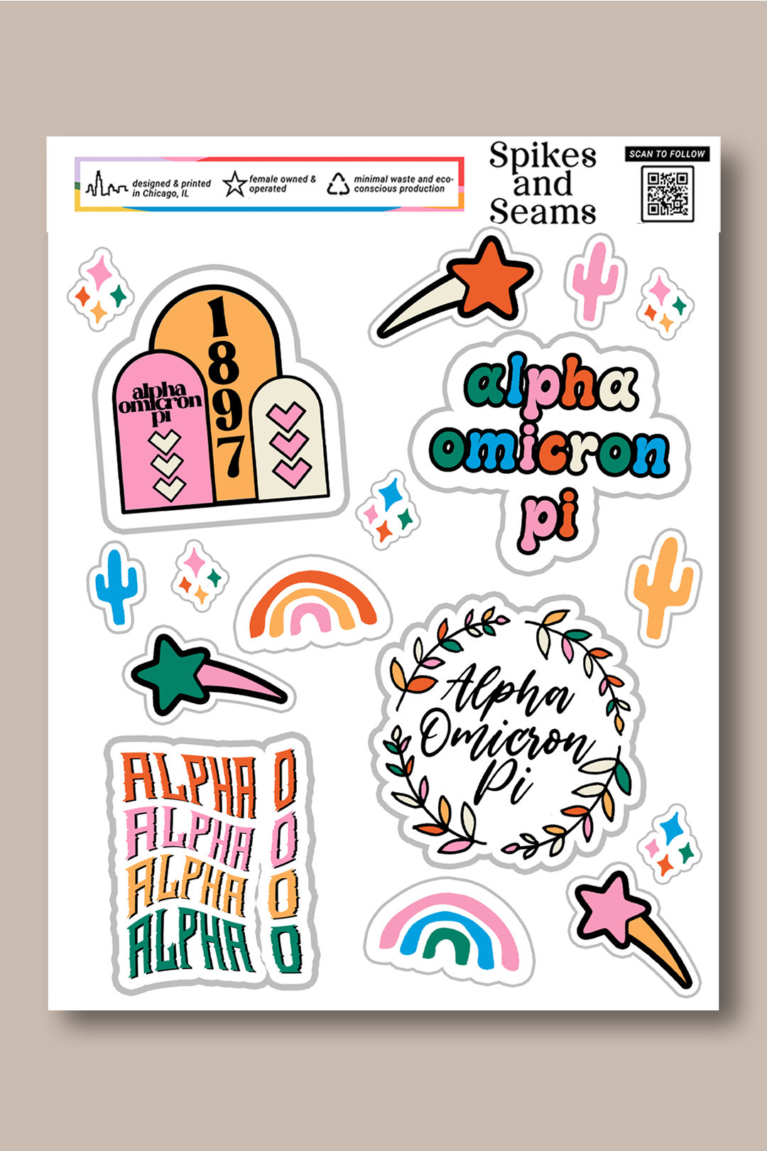 Sticker Sheet #8 - Alpha Omicron Pi