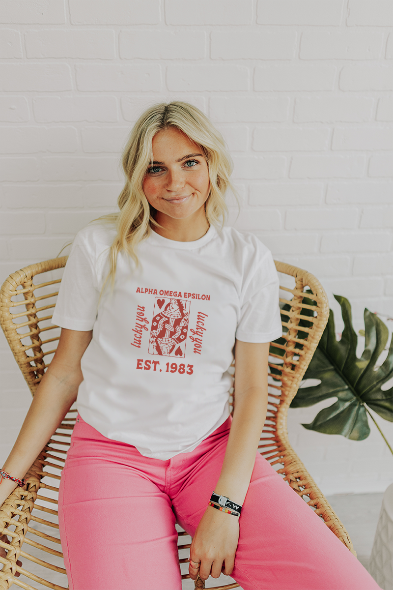 Lucky You tee - Alpha Omega Epsilon