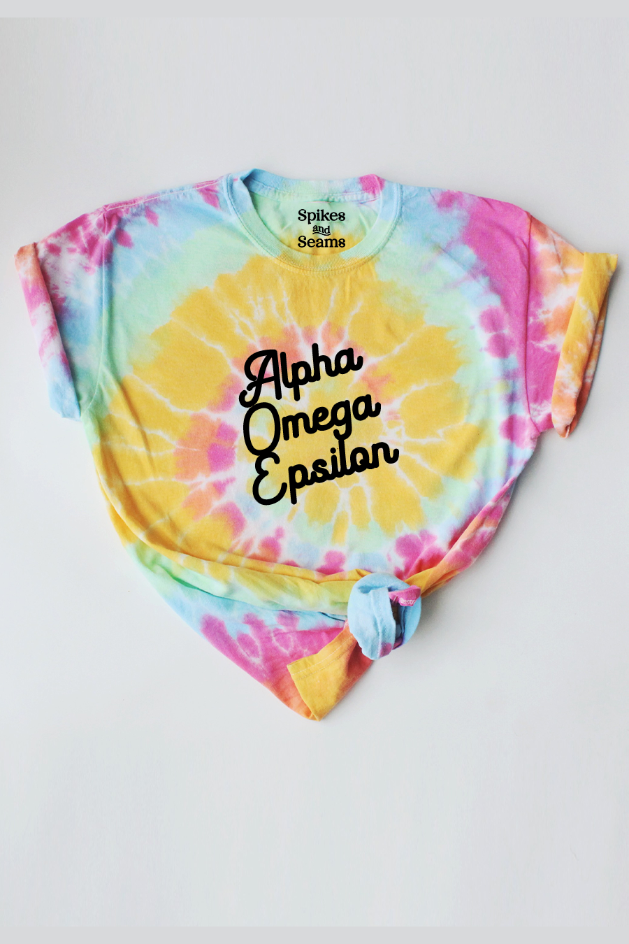 Tie Dye script tee - Alpha Omega Epsilon