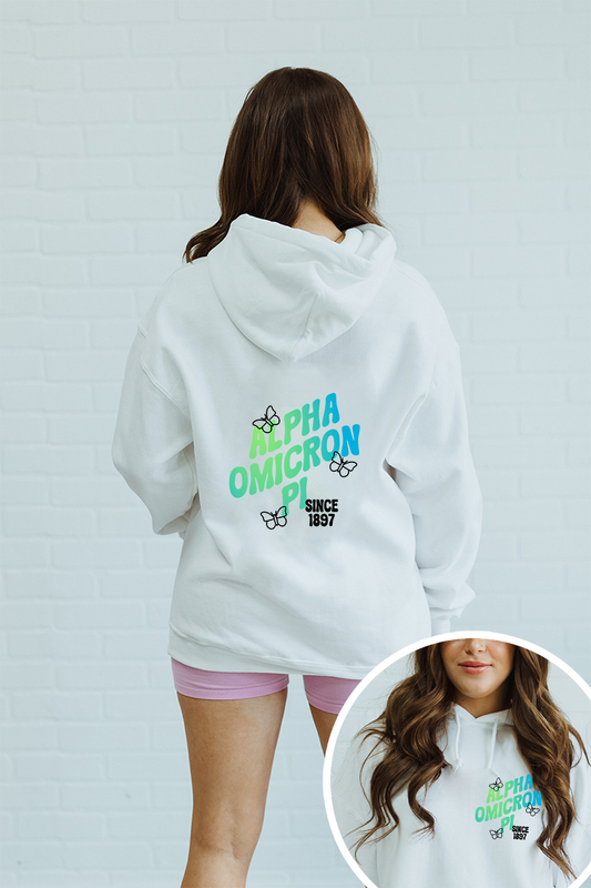 Green Gradient hoodie - Alpha Omicron Pi