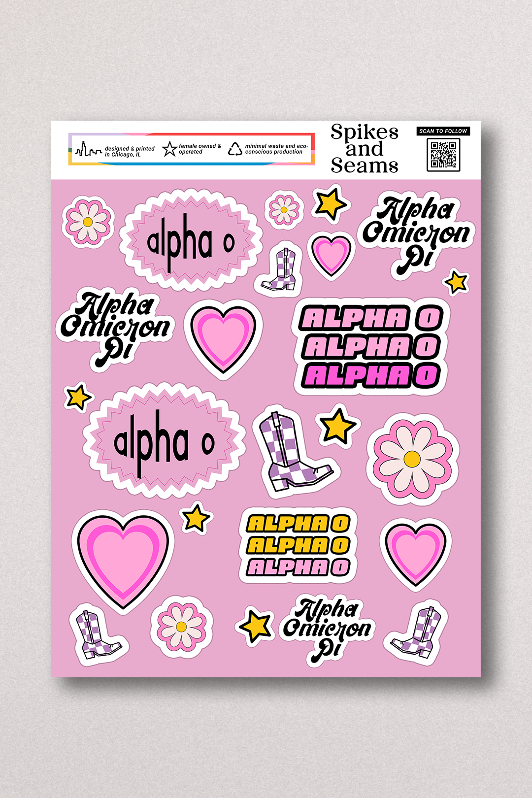 Sticker Sheet #12 - Alpha Omicron Pi