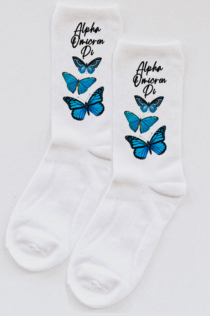 Butterfly socks - Alpha Omicron Pi