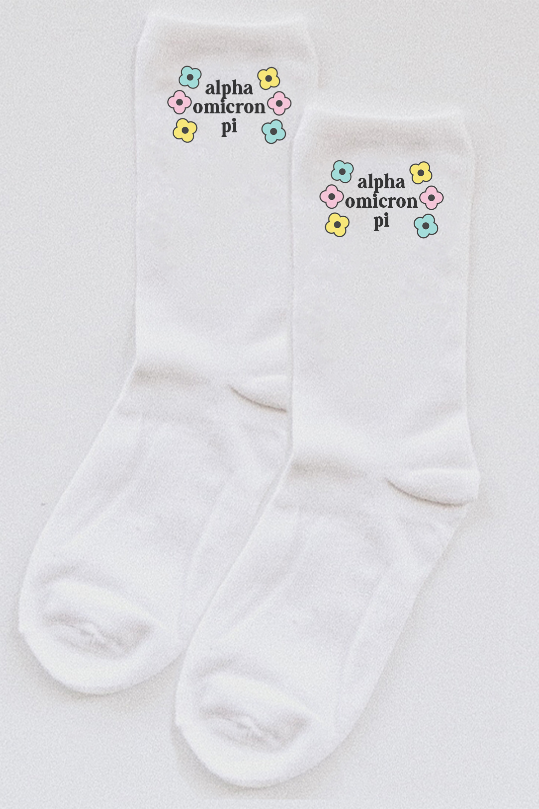 Flower socks - Alpha Omicron Pi
