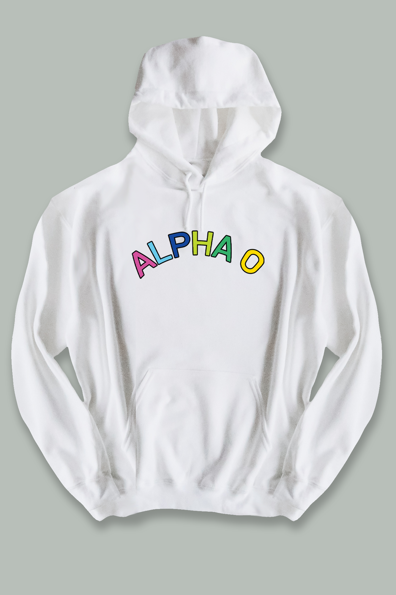Colorful text hoodie - Alpha Omicron Pi