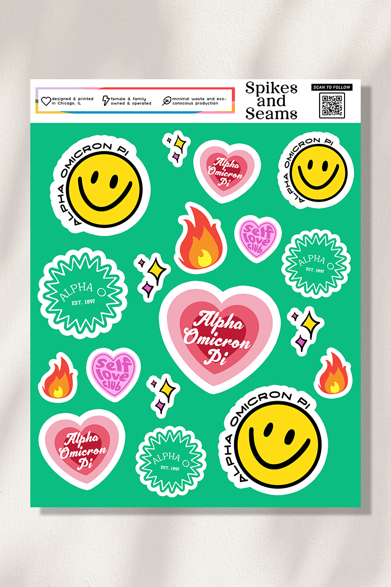 Sticker Sheet #14 - Alpha Omicron Pi