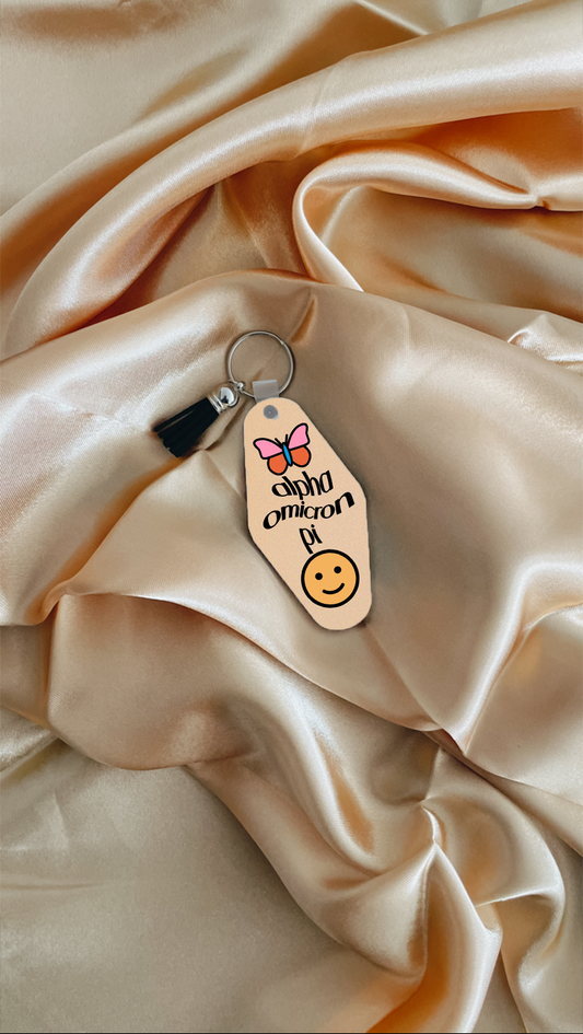 Smiley keychain - Alpha Omicron Pi