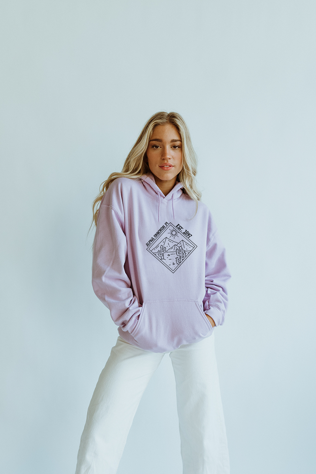 Lavender hoodie - Alpha Omicron Pi