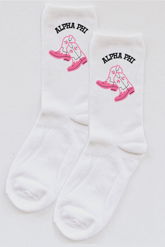 Cowboy boots socks - Alpha Phi