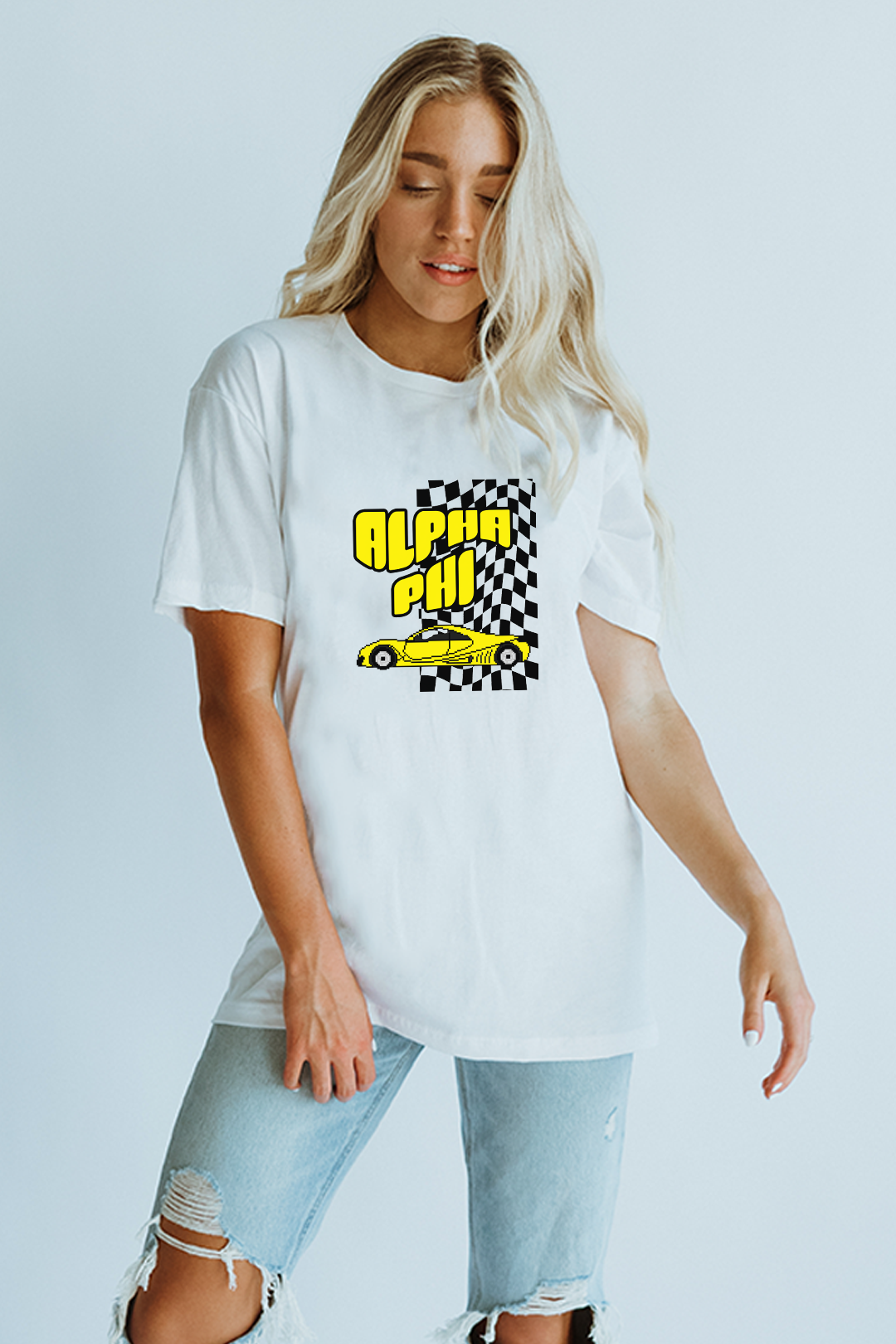 Yellow Sports Car tee - Alpha Phi