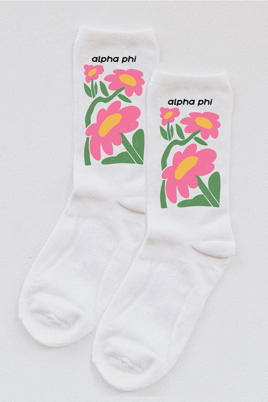 Flower socks - Alpha Phi - Spikes and Seams Greek