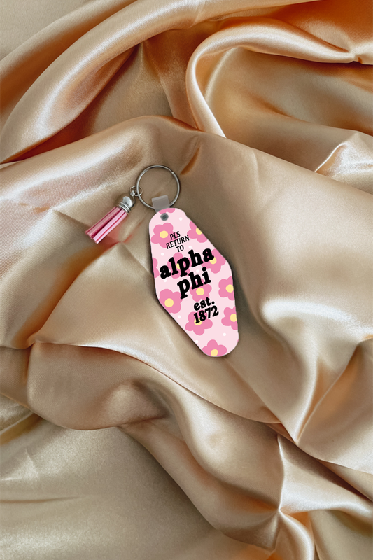 Pink Flowers keychain - Alpha Phi