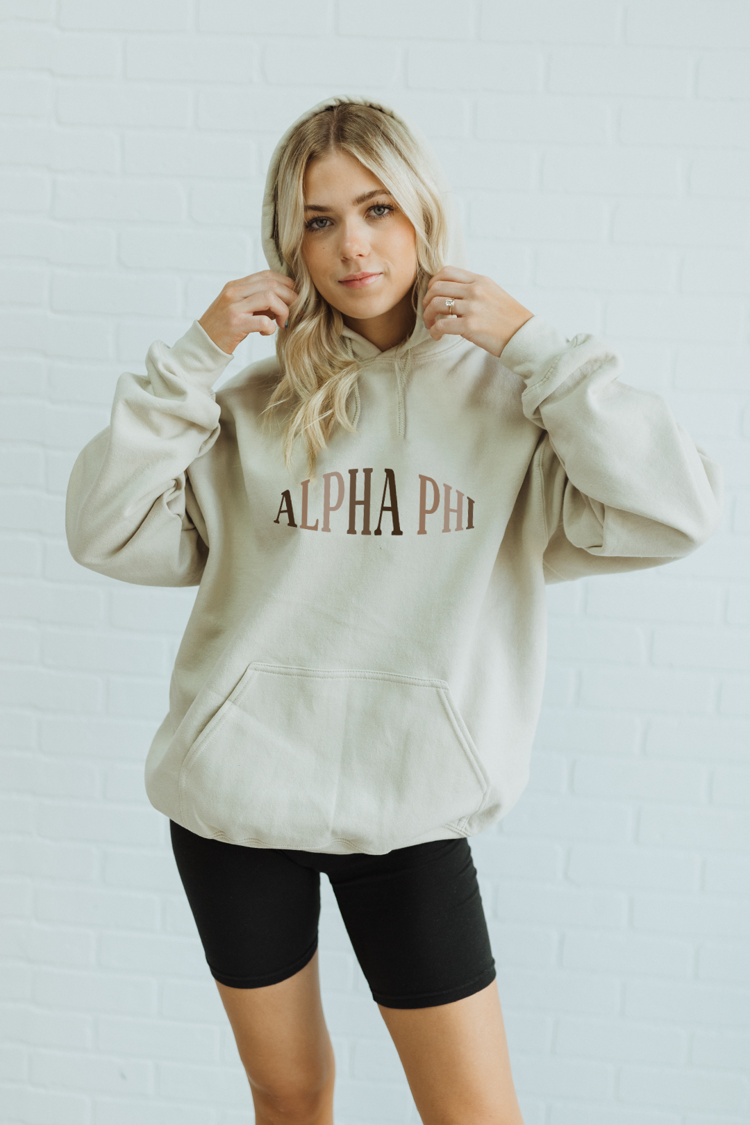 Brown Text hoodie - Alpha Phi