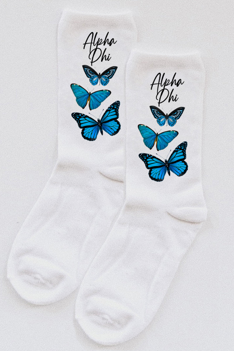 Butterfly socks - Alpha Phi