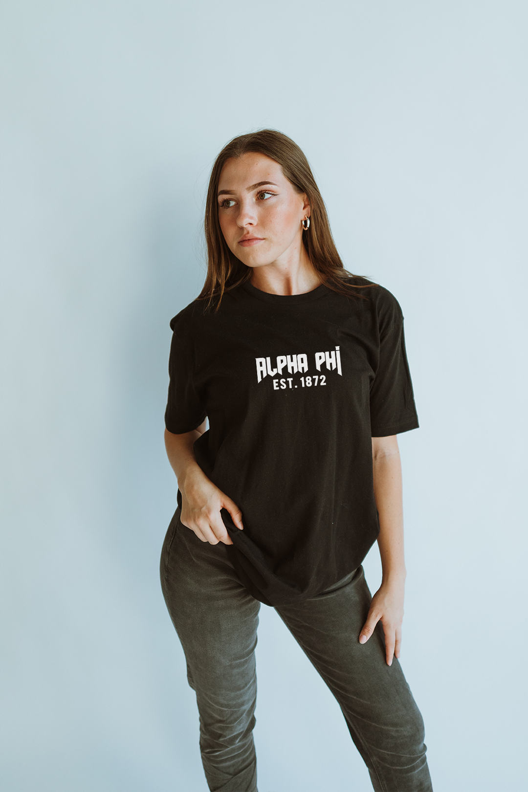 Black Rocker tee - Alpha Phi