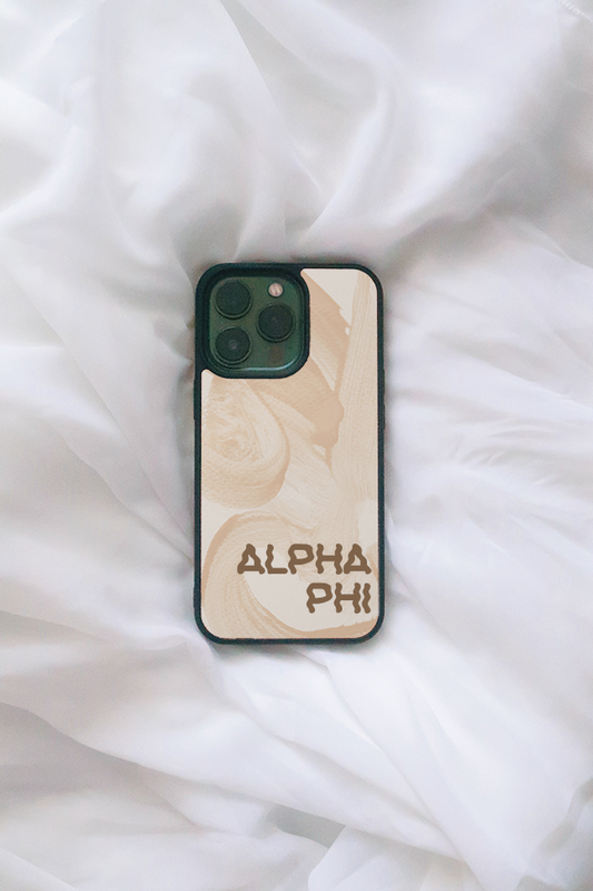 Brown Squiggle Font iPhone case - Alpha Phi