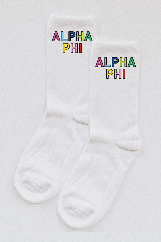 Colorful Sorority socks - Spikes and Seams Greek