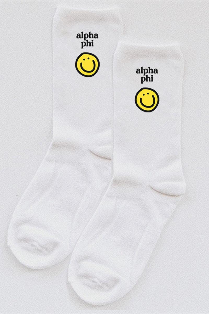 Yellow Smiley socks - Alpha Phi